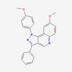 molecular formula C24H19N3O2 B2639758 8-甲氧基-1-(4-甲氧基苯基)-3-苯基-1H-吡唑并[4,3-c]喹啉 CAS No. 901267-10-5