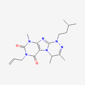 molecular formula C18H26N6O2 B2639764 7-allyl-1-isopentyl-3,4,9-trimethyl-1,4-dihydro-[1,2,4]triazino[3,4-f]purine-6,8(7H,9H)-dione CAS No. 922480-42-0