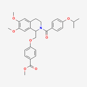 molecular formula C30H33NO7 B2639783 Methyl 4-((2-(4-isopropoxybenzoyl)-6,7-dimethoxy-1,2,3,4-tetrahydroisoquinolin-1-yl)methoxy)benzoate CAS No. 486452-84-0