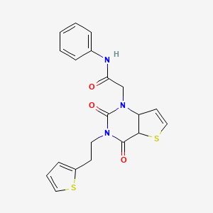 molecular formula C20H17N3O3S2 B2639801 2-{2,4-dioxo-3-[2-(thiophen-2-yl)ethyl]-1H,2H,3H,4H-thieno[3,2-d]pyrimidin-1-yl}-N-phenylacetamide CAS No. 1261018-08-9