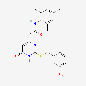 N-mesityl-2-(2-((3-methoxybenzyl)thio)-6-oxo-1,6-dihydropyrimidin-4-yl)acetamide