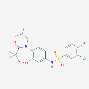 3-chloro-4-fluoro-N-(5-isobutyl-3,3-dimethyl-4-oxo-2,3,4,5-tetrahydrobenzo[b][1,4]oxazepin-8-yl)benzenesulfonamide