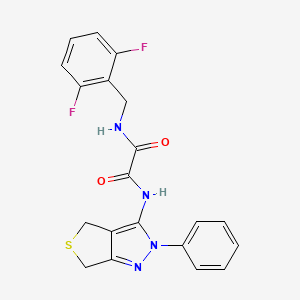 molecular formula C20H16F2N4O2S B2639823 N-[(2,6-difluorophenyl)methyl]-N'-(2-phenyl-4,6-dihydrothieno[3,4-c]pyrazol-3-yl)oxamide CAS No. 941931-29-9
