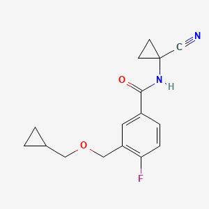 molecular formula C16H17FN2O2 B2639832 N-(1-Cyanocyclopropyl)-3-(cyclopropylmethoxymethyl)-4-fluorobenzamide CAS No. 1436057-74-7