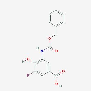 molecular formula C15H12FNO5 B2639838 3-Fluoro-4-hydroxy-5-(phenylmethoxycarbonylamino)benzoic acid CAS No. 2287273-94-1