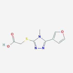 molecular formula C9H9N3O3S B2639848 2-[[5-(Furan-3-yl)-4-methyl-1,2,4-triazol-3-yl]sulfanyl]acetic acid CAS No. 1556483-19-2