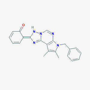 molecular formula C22H19N5O B263985 (6Z)-6-(10-benzyl-11,12-dimethyl-3,5,6,8,10-pentazatricyclo[7.3.0.02,6]dodeca-1(9),2,7,11-tetraen-4-ylidene)cyclohexa-2,4-dien-1-one 