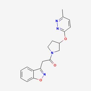 molecular formula C18H18N4O3 B2639853 2-(苯并[d]异恶唑-3-基)-1-(3-((6-甲基吡哒嗪-3-基)氧基)吡咯烷-1-基)乙酮 CAS No. 2034210-31-4