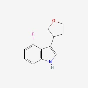molecular formula C12H12FNO B2639857 4-氟-3-(四氢呋喃-3-基)-1H-吲哚 CAS No. 2197054-27-4