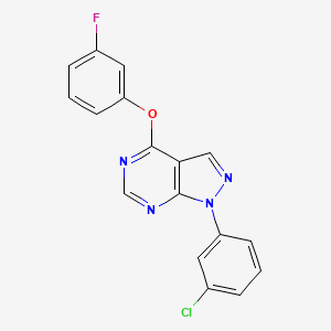 molecular formula C17H10ClFN4O B2639858 1-(3-chlorophenyl)-4-(3-fluorophenoxy)-1H-pyrazolo[3,4-d]pyrimidine CAS No. 872623-28-4
