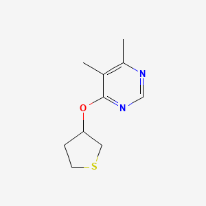 molecular formula C10H14N2OS B2639859 4,5-Dimethyl-6-(thiolan-3-yloxy)pyrimidine CAS No. 2175978-37-5