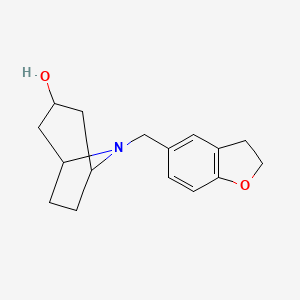 molecular formula C16H21NO2 B2639860 (1R,5S)-8-((2,3-dihydrobenzofuran-5-yl)methyl)-8-azabicyclo[3.2.1]octan-3-ol CAS No. 2108388-81-2