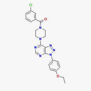 molecular formula C23H22ClN7O2 B2639863 (3-氯苯基)(4-(3-(4-乙氧苯基)-3H-[1,2,3]三唑并[4,5-d]嘧啶-7-基)哌嗪-1-基)甲苯酮 CAS No. 920206-68-4