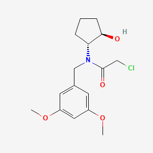 molecular formula C16H22ClNO4 B2639866 2-Chloro-N-[(3,5-dimethoxyphenyl)methyl]-N-[(1R,2R)-2-hydroxycyclopentyl]acetamide CAS No. 2411178-03-3