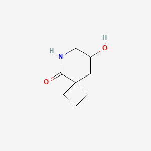 molecular formula C8H13NO2 B2639868 8-羟基-6-氮杂螺[3.5]壬烷-5-酮 CAS No. 2169487-42-5
