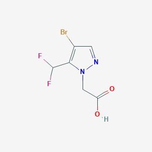 molecular formula C6H5BrF2N2O2 B2639870 2-[4-Bromo-5-(difluoromethyl)pyrazol-1-yl]acetic acid CAS No. 1946818-64-9