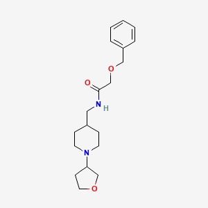 molecular formula C19H28N2O3 B2639873 2-(苯甲氧基)-N-((1-(四氢呋喃-3-基)哌啶-4-基)甲基)乙酰胺 CAS No. 2034290-05-4