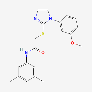 molecular formula C20H21N3O2S B2639878 N-(3,5-dimethylphenyl)-2-[1-(3-methoxyphenyl)imidazol-2-yl]sulfanylacetamide CAS No. 688335-71-9
