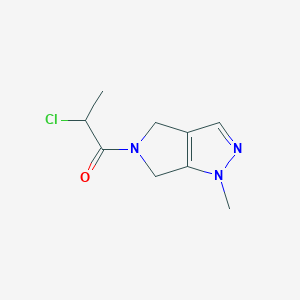 molecular formula C9H12ClN3O B2639879 2-Chloro-1-(1-methyl-4,6-dihydropyrrolo[3,4-c]pyrazol-5-yl)propan-1-one CAS No. 2411223-84-0