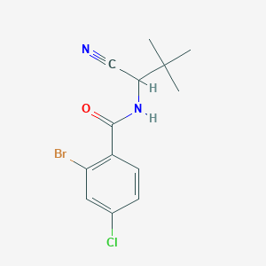 molecular formula C13H14BrClN2O B2639885 2-bromo-4-chloro-N-(1-cyano-2,2-dimethylpropyl)benzamide CAS No. 1788991-16-1