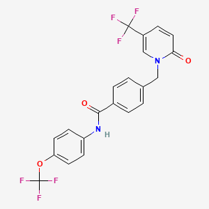 molecular formula C21H14F6N2O3 B2639889 4-[[2-oxo-5-(trifluoromethyl)pyridin-1-yl]methyl]-N-[4-(trifluoromethoxy)phenyl]benzamide CAS No. 339025-09-1