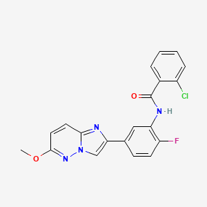 molecular formula C20H14ClFN4O2 B2639891 2-chloro-N-(2-fluoro-5-(6-methoxyimidazo[1,2-b]pyridazin-2-yl)phenyl)benzamide CAS No. 953244-98-9