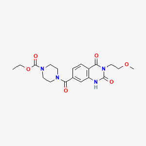 molecular formula C19H24N4O6 B2639912 ethyl 4-[3-(2-methoxyethyl)-2,4-dioxo-1H-quinazoline-7-carbonyl]piperazine-1-carboxylate CAS No. 909858-01-1