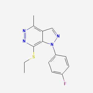molecular formula C14H13FN4S B2639928 7-(乙硫基)-1-(4-氟苯基)-4-甲基-1H-吡唑并[3,4-d]哒嗪 CAS No. 1105236-38-1
