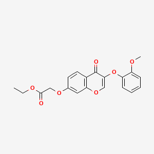 molecular formula C20H18O7 B2639933 乙酸2-((3-(2-甲氧基苯氧基)-4-氧代-4H-色满-7-基)氧基)酯 CAS No. 858766-14-0