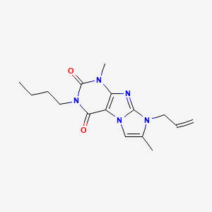 molecular formula C16H21N5O2 B2639938 8-烯丙基-3-丁基-1,7-二甲基-1H-咪唑并[2,1-f]嘌呤-2,4(3H,8H)-二酮 CAS No. 887464-33-7