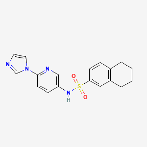 molecular formula C18H18N4O2S B2639943 N-(6-(1H-咪唑-1-基)吡啶-3-基)-5,6,7,8-四氢萘-2-磺酰胺 CAS No. 1421525-30-5