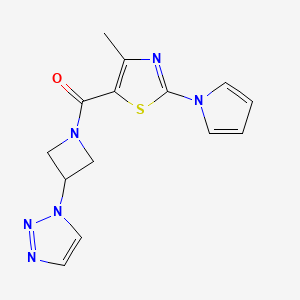 (3-(1H-1,2,3-triazol-1-yl)azetidin-1-yl)(4-methyl-2-(1H-pyrrol-1-yl)thiazol-5-yl)methanone