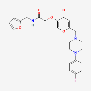molecular formula C23H24FN3O5 B2639946 2-((6-((4-(4-fluorophenyl)piperazin-1-yl)methyl)-4-oxo-4H-pyran-3-yl)oxy)-N-(furan-2-ylmethyl)acetamide CAS No. 898441-44-6
