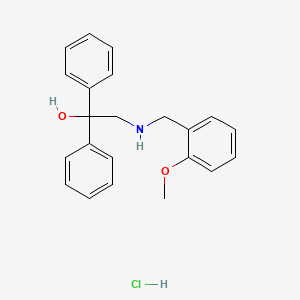 molecular formula C22H24ClNO2 B2639955 2-{[(2-甲氧基苯基)甲基]氨基}-1,1-二苯基乙醇盐酸盐 CAS No. 321521-67-9