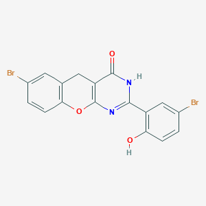 molecular formula C17H10Br2N2O3 B2639957 7-bromo-2-(5-bromo-2-hydroxyphenyl)-3H-chromeno[2,3-d]pyrimidin-4(5H)-one CAS No. 899356-40-2