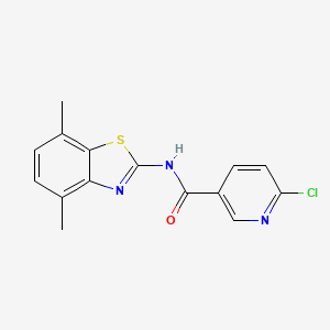 molecular formula C15H12ClN3OS B2639959 6-chloro-N-(4,7-dimethyl-1,3-benzothiazol-2-yl)pyridine-3-carboxamide CAS No. 1036094-33-3