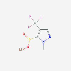 molecular formula C5H4F3LiN2O2S B2639961 lithium(1+) ion 1-methyl-4-(trifluoromethyl)-1H-pyrazole-5-sulfinate CAS No. 2219419-24-4