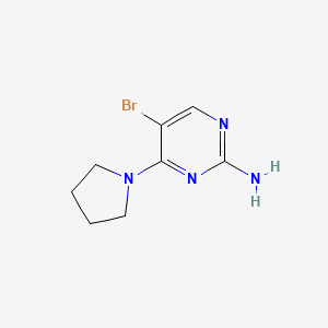 molecular formula C8H11BrN4 B2639971 5-Bromo-4-pyrrolidin-1-ylpyrimidin-2-amine CAS No. 1542885-86-8