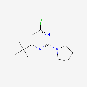 molecular formula C12H18ClN3 B2639972 4-(tert-Butyl)-6-chloro-2-(pyrrolidin-1-yl)pyrimidine CAS No. 1023815-52-2