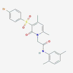 molecular formula C23H23BrN2O4S B2639974 2-(3-((4-bromophenyl)sulfonyl)-4,6-dimethyl-2-oxopyridin-1(2H)-yl)-N-(2,5-dimethylphenyl)acetamide CAS No. 1251694-88-8