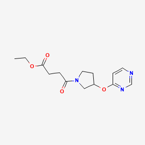 Ethyl 4-oxo-4-(3-(pyrimidin-4-yloxy)pyrrolidin-1-yl)butanoate