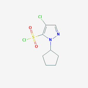 molecular formula C8H10Cl2N2O2S B2639981 4-chloro-1-cyclopentyl-1H-pyrazole-5-sulfonyl chloride CAS No. 1245808-26-7
