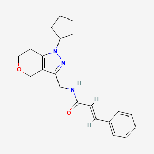 N-((1-cyclopentyl-1,4,6,7-tetrahydropyrano[4,3-c]pyrazol-3-yl)methyl)cinnamamide