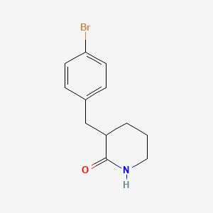 molecular formula C12H14BrNO B2639991 3-[(4-Bromophenyl)methyl]piperidin-2-one CAS No. 1260889-11-9