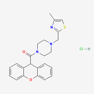 molecular formula C23H24ClN3O2S B2639994 (4-((4-甲基噻唑-2-基)甲基)哌嗪-1-基)(9H-呫噸-9-基)甲烷酮盐酸盐 CAS No. 1327526-24-8