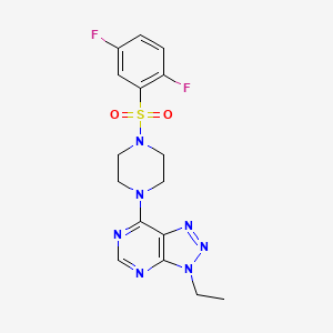 molecular formula C16H17F2N7O2S B2640006 7-(4-((2,5-difluorophenyl)sulfonyl)piperazin-1-yl)-3-ethyl-3H-[1,2,3]triazolo[4,5-d]pyrimidine CAS No. 1070862-18-8