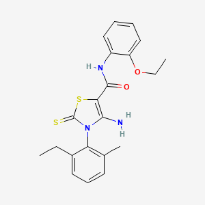 molecular formula C21H23N3O2S2 B2640007 4-氨基-N-(2-乙氧苯基)-3-(2-乙基-6-甲苯基)-2-硫代-2,3-二氢噻唑-5-甲酰胺 CAS No. 1021264-15-2