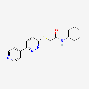N-cyclohexyl-2-(6-pyridin-4-ylpyridazin-3-yl)sulfanylacetamide