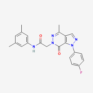 molecular formula C22H20FN5O2 B2640011 N-(3,5-dimethylphenyl)-2-(1-(4-fluorophenyl)-4-methyl-7-oxo-1H-pyrazolo[3,4-d]pyridazin-6(7H)-yl)acetamide CAS No. 942008-92-6