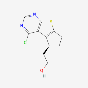 molecular formula C11H11ClN2OS B2640041 (S)-2-(4-Chloro-6,7-dihydro-5H-cyclopenta[4,5]thieno[2,3-D]pyrimidin-5-YL)ethanol CAS No. 1388893-94-4